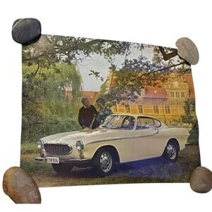 Vintage Volvo P1800 Original Dealer Showroom Poster 1960s European Auto Garage